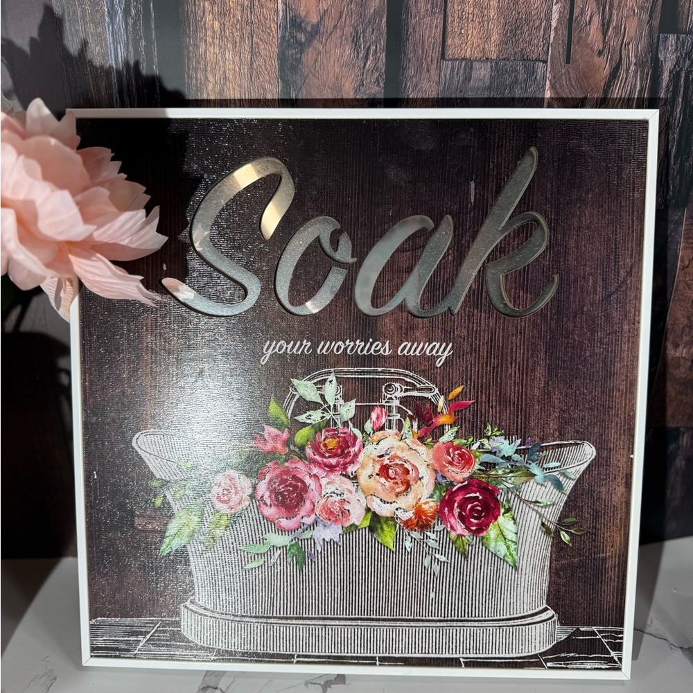 Hobby Lobby Soak Wall Art with Floral Design